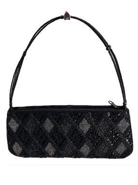 Black Beaded Evening Formal Handbag